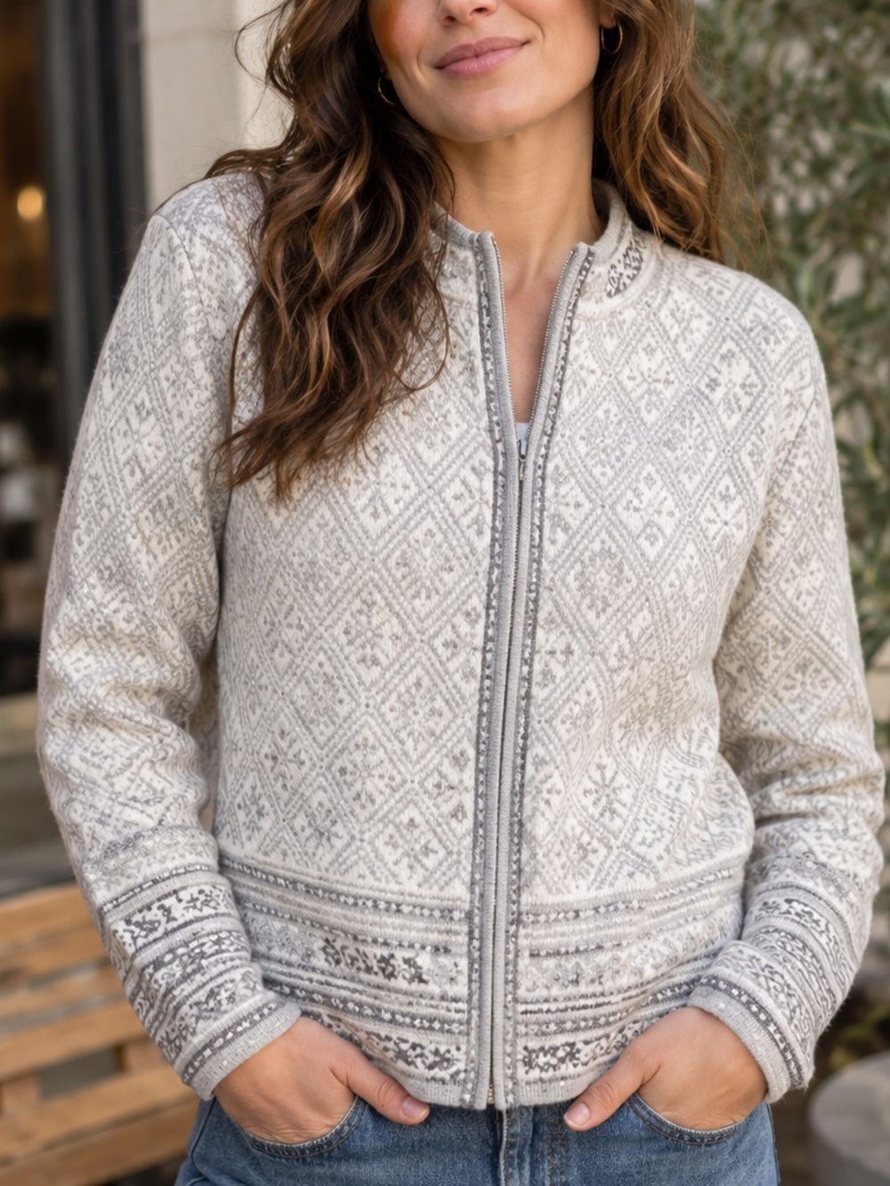 Pendleton Orginals Vintage Merino Wool Fair Isle Cardigan Sweater Womens Small